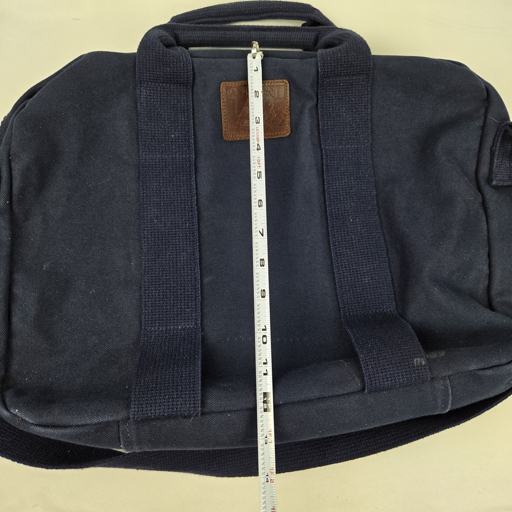 90s Vintage Blue Lands End Messenger cross body Bag With Strap - Picture 5 of 11